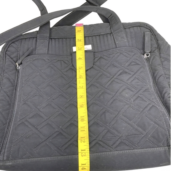 Vera Bradley Black Quilted Diaper Bag Tote Large W/Changing Pad Stroller Travel - Picture 12 of 13